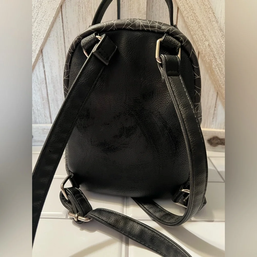 Betsey Johnson Black and Gray Cat spiderweb mini Backpack - Picture 3 of 9